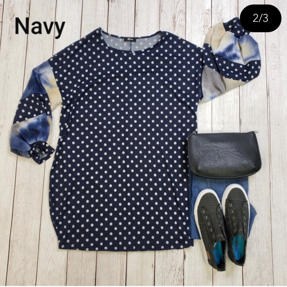 Long sleeve top with balloon sleeves